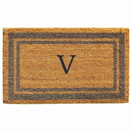 Calloway Mills Monogram Door Mat, Natural, Periwinkle, 24 in W x 36 in L 153022436V